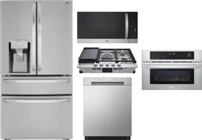5 Piece Package Includes Refrigerator, Cooktop, Wall Oven, Microwave And Dishwasher