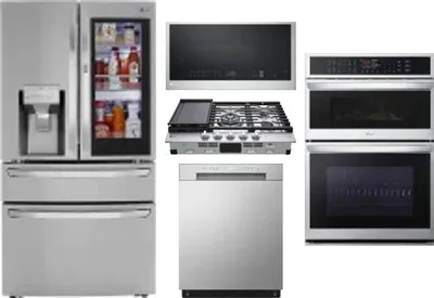 5 Piece Package Includes Refrigerator, Cooktop, Wall Oven, Microwave And Dishwasher
