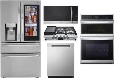 5 Piece Package Includes Refrigerator, Cooktop, Wall Oven, Microwave And Dishwasher
