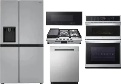 5 Piece Package Includes Refrigerator, Cooktop, Wall Oven, Microwave And Dishwasher