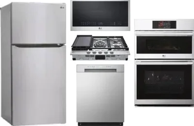 5 Piece Package Includes Refrigerator, Cooktop, Wall Oven, Microwave And Dishwasher