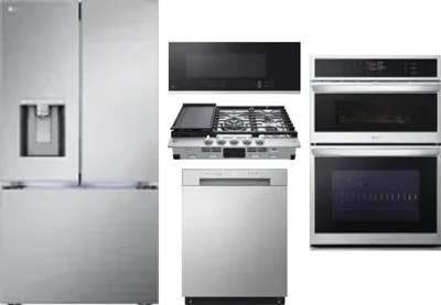 5 Piece Package Includes Refrigerator, Cooktop, Wall Oven, Microwave And Dishwasher