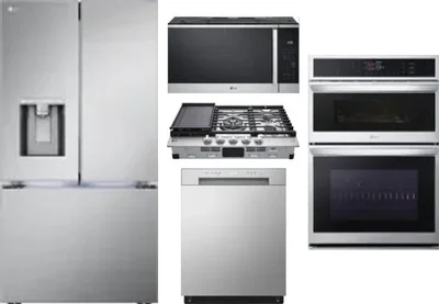 5 Piece Package Includes Refrigerator, Cooktop, Wall Oven, Microwave And Dishwasher