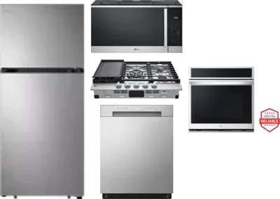 5 Piece Package Includes Refrigerator, Cooktop, Wall Oven, Microwave And Dishwasher