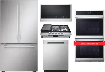 5 Piece Package Includes Refrigerator, Cooktop, Wall Oven, Microwave And Dishwasher