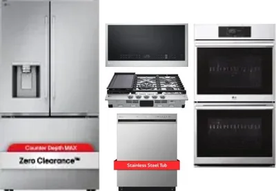 5 Piece Package Includes Refrigerator, Cooktop, Wall Oven, Microwave And Dishwasher