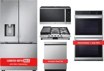 5 Piece Package Includes Refrigerator, Cooktop, Wall Oven, Microwave And Dishwasher