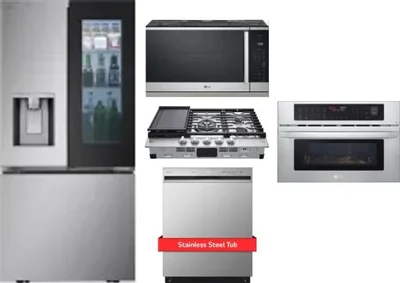 5 Piece Package Includes Refrigerator, Cooktop, Wall Oven, Microwave And Dishwasher