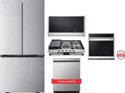 5 Piece Package Includes Refrigerator, Cooktop, Wall Oven, Microwave And Dishwasher