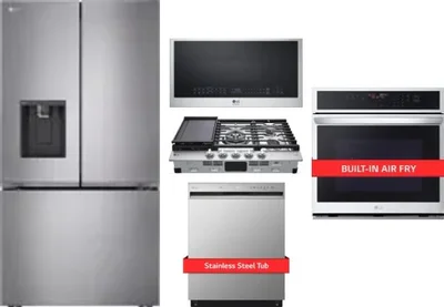 5 Piece Package Includes Refrigerator, Cooktop, Wall Oven, Microwave And Dishwasher