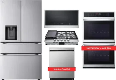 5 Piece Package Includes Refrigerator, Cooktop, Wall Oven, Microwave And Dishwasher