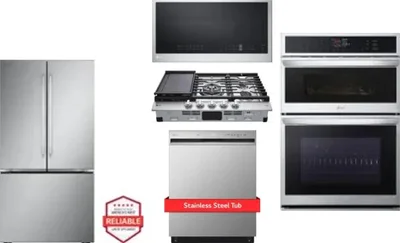 5 Piece Package Includes Refrigerator, Cooktop, Wall Oven, Microwave And Dishwasher