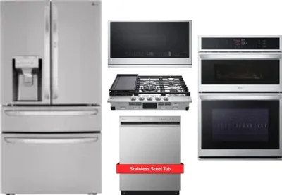 5 Piece Package Includes Refrigerator, Cooktop, Wall Oven, Microwave And Dishwasher