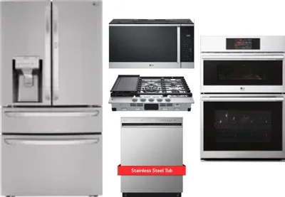 5 Piece Package Includes Refrigerator, Cooktop, Wall Oven, Microwave And Dishwasher
