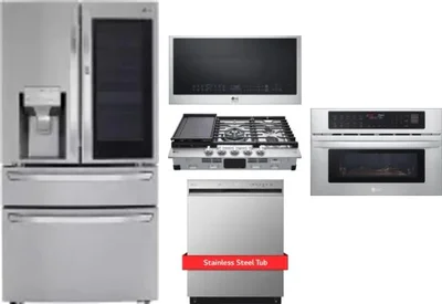 5 Piece Package Includes Refrigerator, Cooktop, Wall Oven, Microwave And Dishwasher