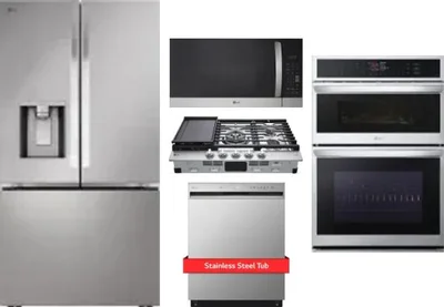 5 Piece Package Includes Refrigerator, Cooktop, Wall Oven, Microwave And Dishwasher