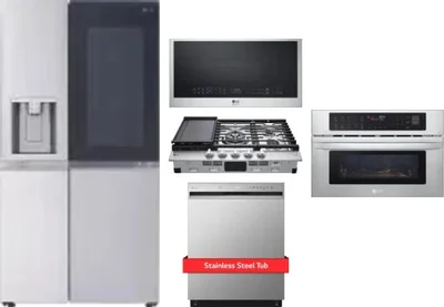 5 Piece Package Includes Refrigerator, Cooktop, Wall Oven, Microwave And Dishwasher