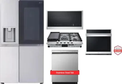 5 Piece Package Includes Refrigerator, Cooktop, Wall Oven, Microwave And Dishwasher