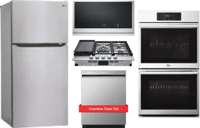 5 Piece Package Includes Refrigerator, Cooktop, Wall Oven, Microwave And Dishwasher