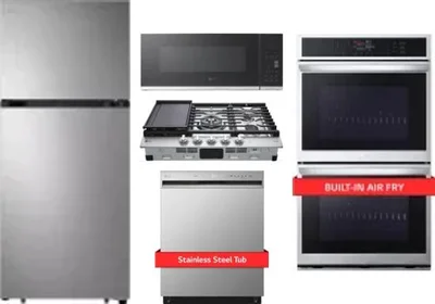 5 Piece Package Includes Refrigerator, Cooktop, Wall Oven, Microwave And Dishwasher