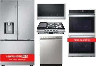 5 Piece Package Includes Refrigerator, Cooktop, Wall Oven, Microwave And Dishwasher