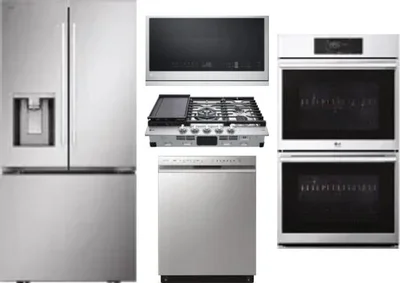 5 Piece Package Includes Refrigerator, Cooktop, Wall Oven, Microwave And Dishwasher