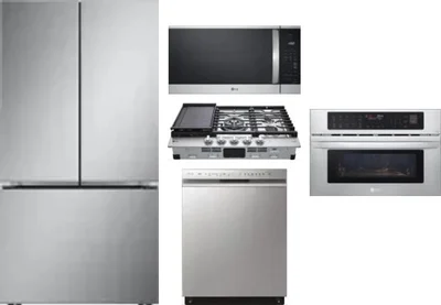 5 Piece Package Includes Refrigerator, Cooktop, Wall Oven, Microwave And Dishwasher