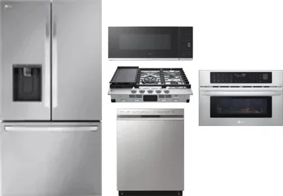 5 Piece Package Includes Refrigerator, Cooktop, Wall Oven, Microwave And Dishwasher