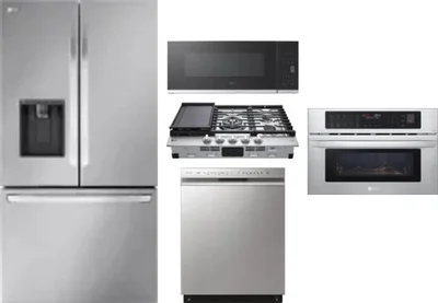 5 Piece Package Includes Refrigerator, Cooktop, Wall Oven, Microwave And Dishwasher