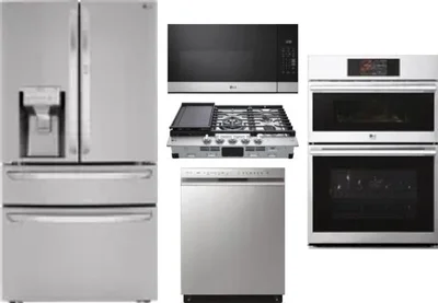 5 Piece Package Includes Refrigerator, Cooktop, Wall Oven, Microwave And Dishwasher