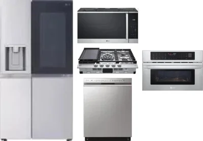 5 Piece Package Includes Refrigerator, Cooktop, Wall Oven, Microwave And Dishwasher
