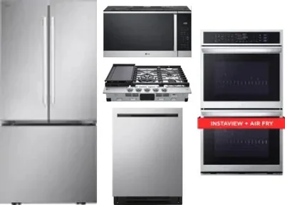 5 Piece Package Includes Refrigerator, Cooktop, Wall Oven, Microwave And Dishwasher