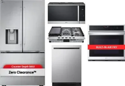 5 Piece Package Includes Refrigerator, Cooktop, Wall Oven, Microwave And Dishwasher