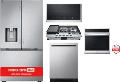 5 Piece Package Includes Refrigerator, Cooktop, Wall Oven, Microwave And Dishwasher