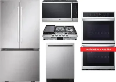 5 Piece Package Includes Refrigerator, Cooktop, Wall Oven, Microwave And Dishwasher
