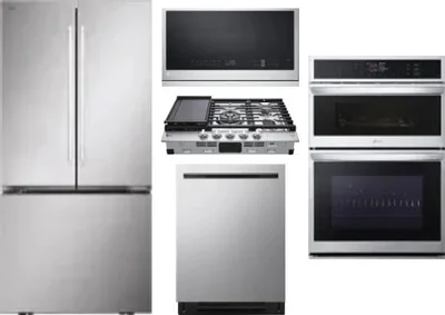 5 Piece Package Includes Refrigerator, Cooktop, Wall Oven, Microwave And Dishwasher