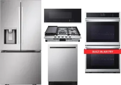 5 Piece Package Includes Refrigerator, Cooktop, Wall Oven, Microwave And Dishwasher