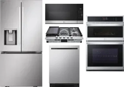5 Piece Package Includes Refrigerator, Cooktop, Wall Oven, Microwave And Dishwasher