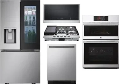 5 Piece Package Includes Refrigerator, Cooktop, Wall Oven, Microwave And Dishwasher