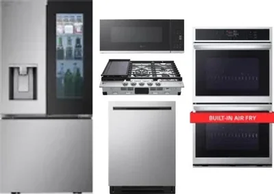 5 Piece Package Includes Refrigerator, Cooktop, Wall Oven, Microwave And Dishwasher
