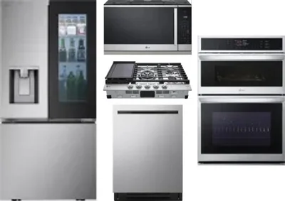 5 Piece Package Includes Refrigerator, Cooktop, Wall Oven, Microwave And Dishwasher