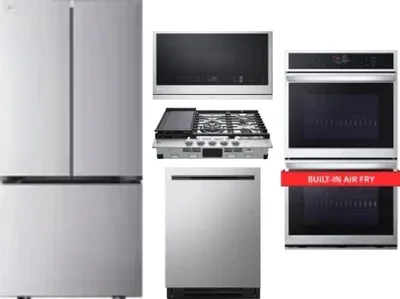 5 Piece Package Includes Refrigerator, Cooktop, Wall Oven, Microwave And Dishwasher