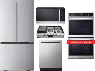 5 Piece Package Includes Refrigerator, Cooktop, Wall Oven, Microwave And Dishwasher