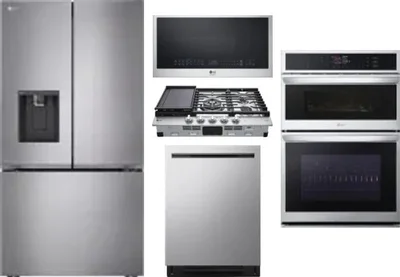 5 Piece Package Includes Refrigerator, Cooktop, Wall Oven, Microwave And Dishwasher
