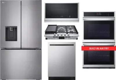 5 Piece Package Includes Refrigerator, Cooktop, Wall Oven, Microwave And Dishwasher