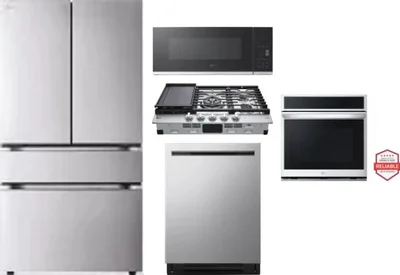 5 Piece Package Includes Refrigerator, Cooktop, Wall Oven, Microwave And Dishwasher