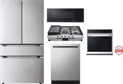 5 Piece Package Includes Refrigerator, Cooktop, Wall Oven, Microwave And Dishwasher