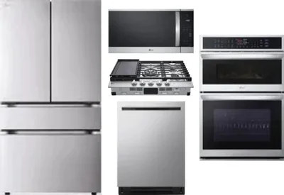 5 Piece Package Includes Refrigerator, Cooktop, Wall Oven, Microwave And Dishwasher