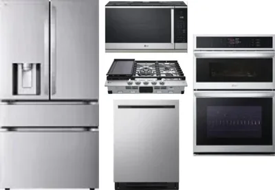5 Piece Package Includes Refrigerator, Cooktop, Wall Oven, Microwave And Dishwasher