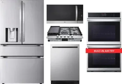 5 Piece Package Includes Refrigerator, Cooktop, Wall Oven, Microwave And Dishwasher